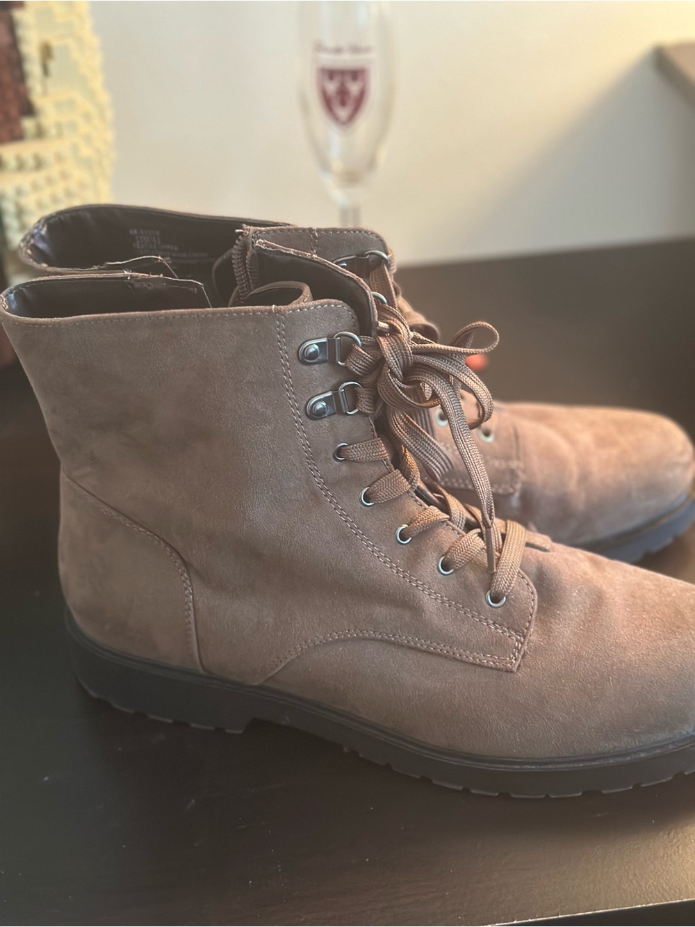 Kelly & Katie Taupe Lace-Up Combat Boots